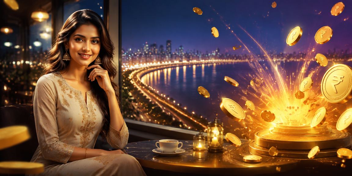 Lottery player enjoying cashback offer at Mumbai Marine Drive